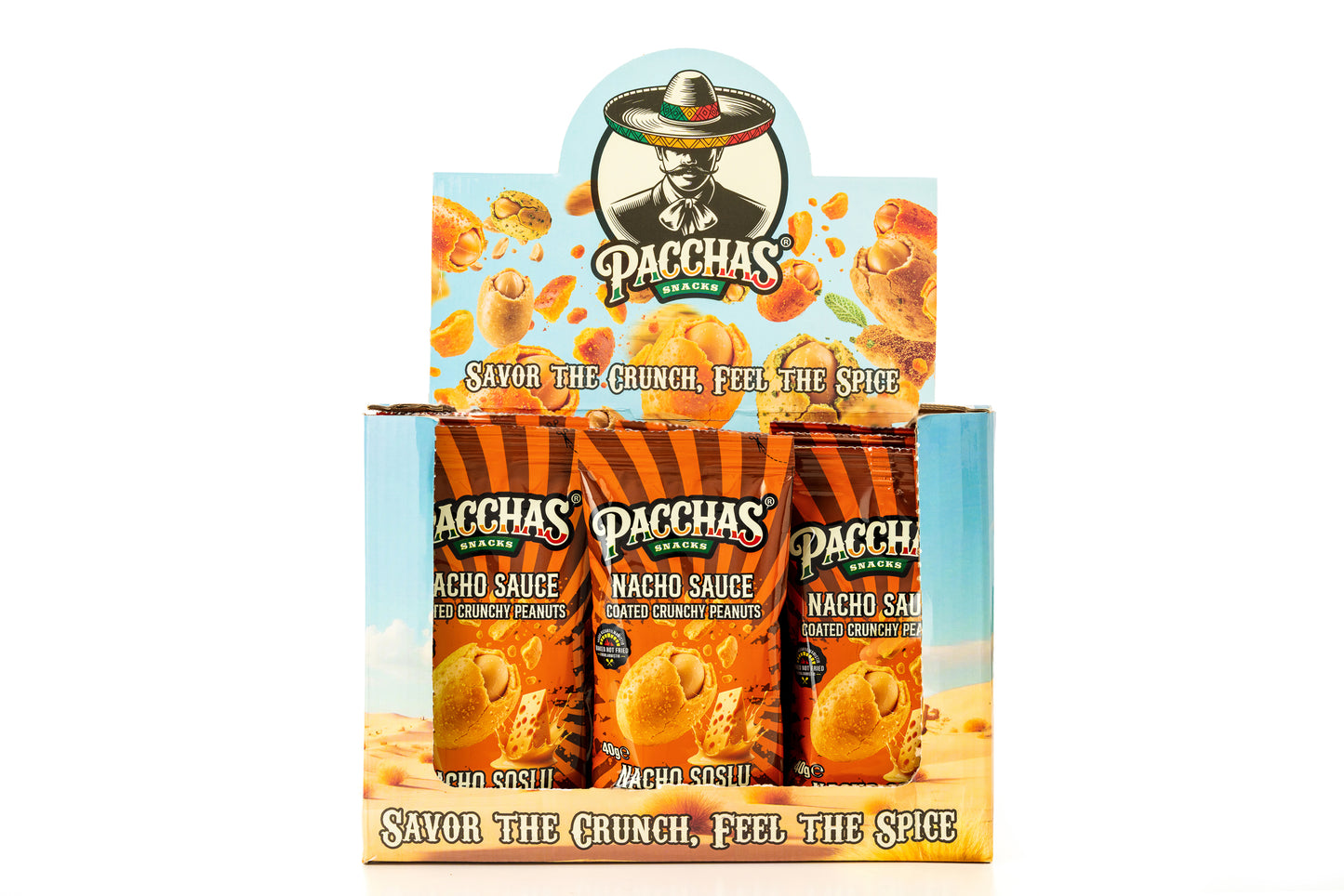 Pacchas Coated Crunchy Peanuts (40g) - Nacho Sauce