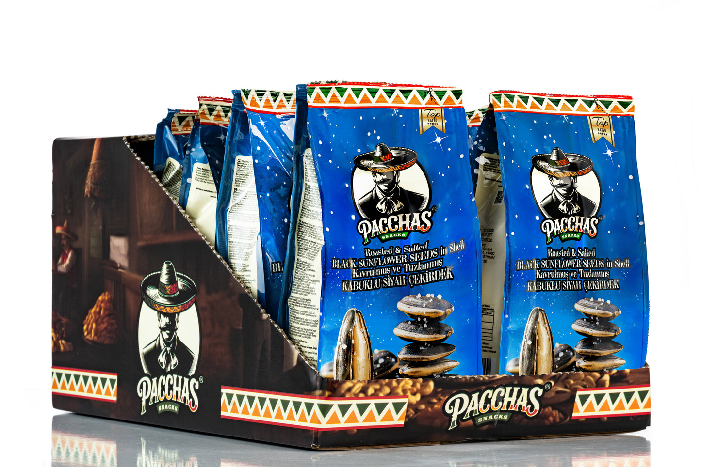 Pacchas Roasted & Salted Black Sunflower Seeds (250g)