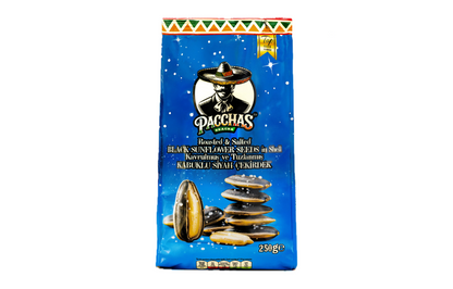 Pacchas Roasted & Salted Black Sunflower Seeds (250g)